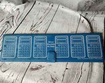 Silver Burdett & Ginn vintage student solar powered calculator in case