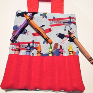 Airplane mini crayon bag, party favor bags, goody bags, travel bags
