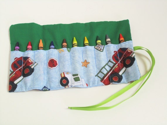 CRAYON ROLL for Toddlers/kids RACING Cars Crayon Holder Crayon