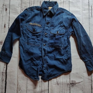 Vintage 1950s Boy Scouts of America BSA Cub Scouts Kids Blue Shirt READ #2