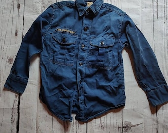 Vintage 1950s Boy Scouts of America BSA Cub Scouts Kids Blue Shirt READ #2