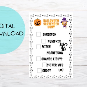 Halloween scavenger hunt, Halloween game, Halloween printable