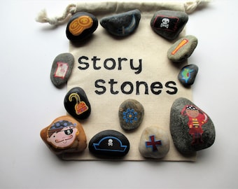 Pirate story stones. imagination builder, story building activity, teacher gift