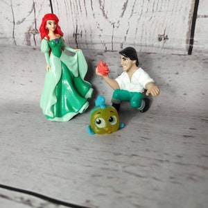 Disney The Little Mermaid Ariel And Eric Flounder Figures Cake Toppers