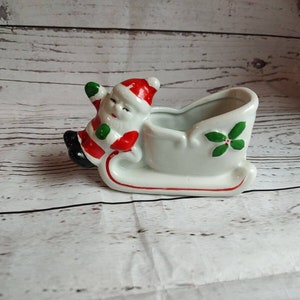 Vintage Santa Sleigh Porcelain Christmas Decor