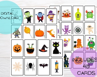 Halloween memory game printable, Halloween party, Halloween game