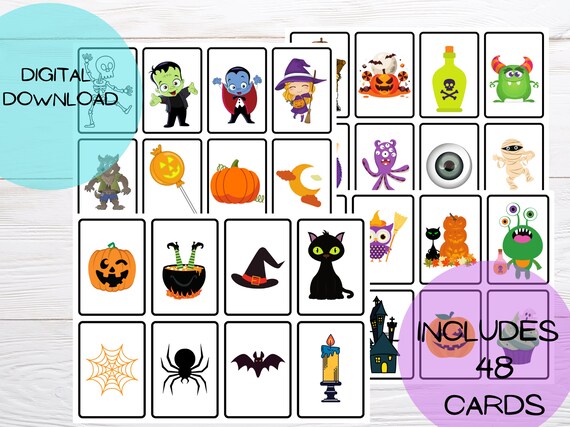Halloween Memory Game Printable Halloween Party Halloween - Etsy