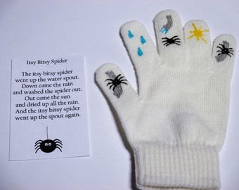Itsy Bitsy spider hand puppet stoy telling puppet, education puppet, nursery rhyme puppet