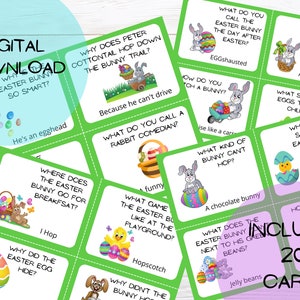 Cartes de blague de Pâques, cartes de boîte à lunch, cartes de blague pour enfants