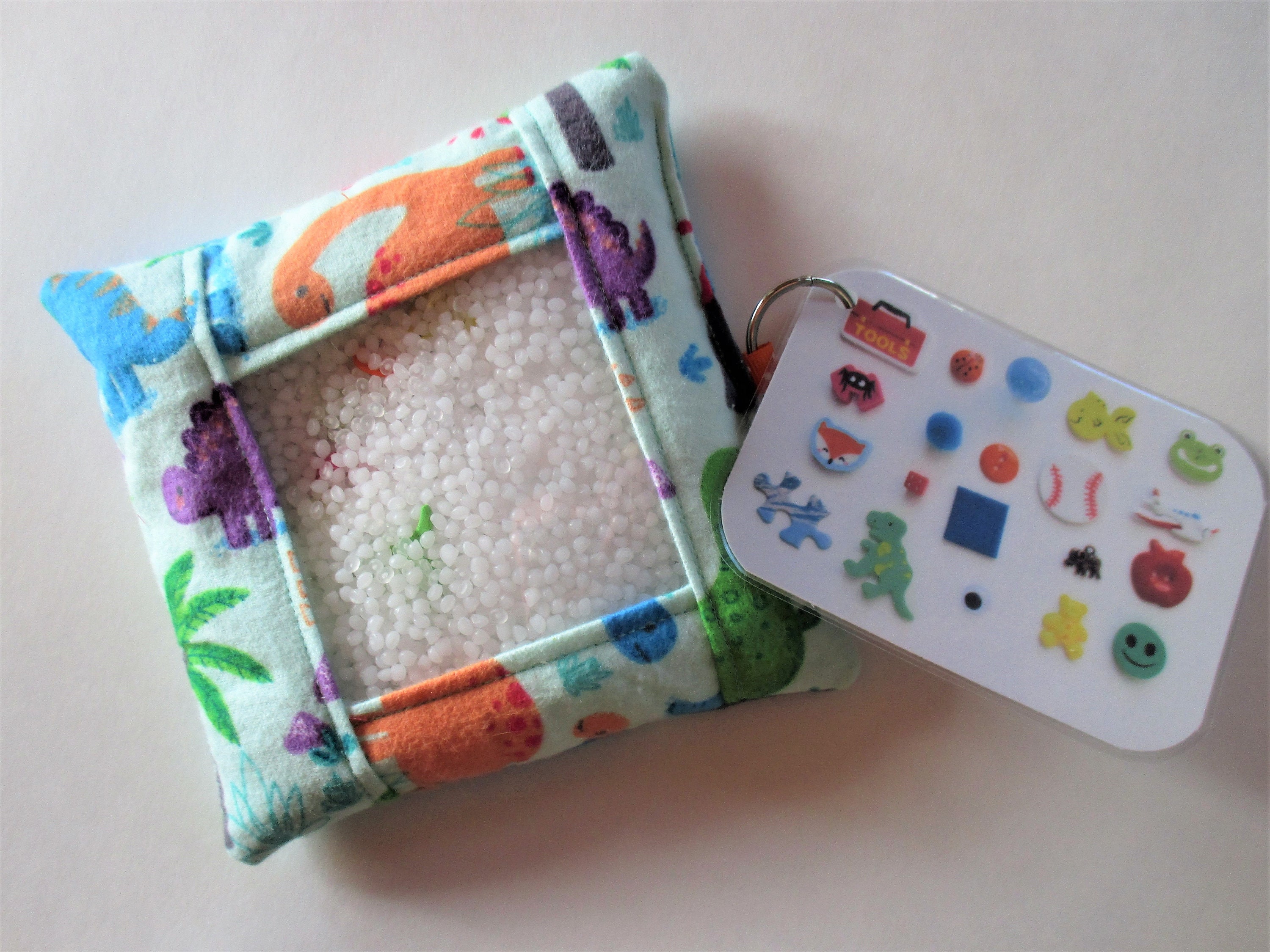 Dinosaur jungle busy bag, fine motor development, sensory toy, fidget toy, travel activity, quiet activity
