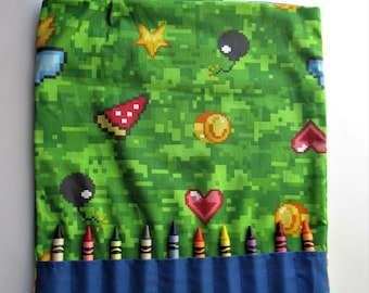 Gaming crayon bag, coloring bag, travel bag