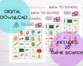Back to school bingo game, ice breaker game, children's downloadable game
