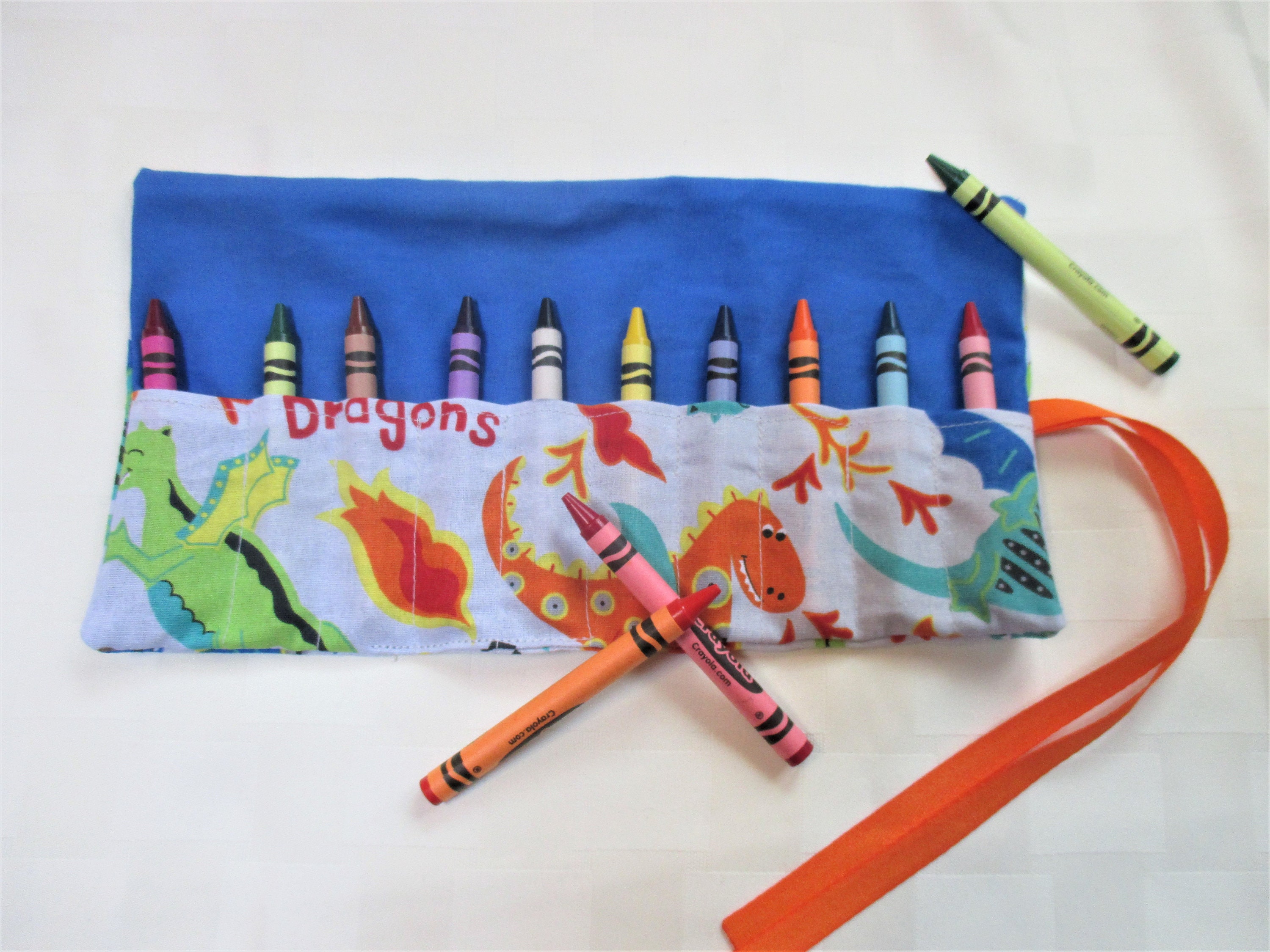 Dragon Crayon Roll, Crayon Wallet, Crayon Holder, Party Favor 