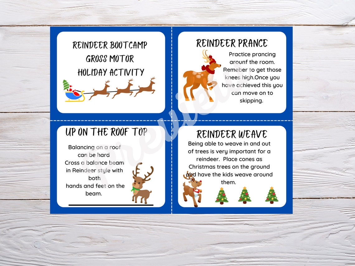 Christmas Reindeer Movement Activity, Gross Motor Activity, Holiday ...