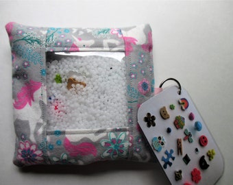 Unicorn busy bag, travel toy, sensory toy, finemotor activity