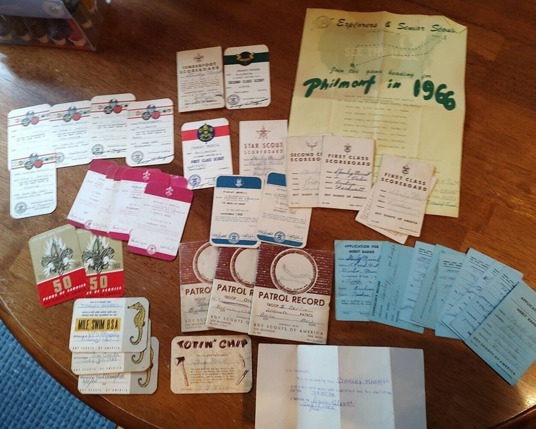 Vintage Lot of BSA Boy Scout Merit Badge Rank Totin' Chip Cards 60s - Etsy