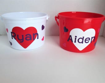 Personalized Valentine's day buckets, Valentine's day gifts