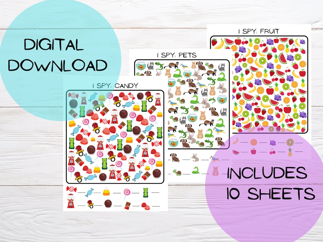 I Spy Printable Sheets, Downloadable Games, Travel Games, Quiet Games ...