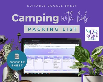 Lista delle cose da mettere in valigia per il campeggio con i bambini: modello di Fogli Google (download digitale)
