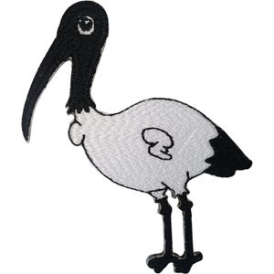 Aufnäher „Australischer Weißer Ibis“ zum Aufbügeln oder Aufnähen auf Kleidung, gesticktes Tierabzeichen