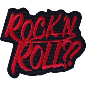 Rock N Roll Stryk-på-lapp och sy-på-t-shirt, klädväska, musik, broderad märke