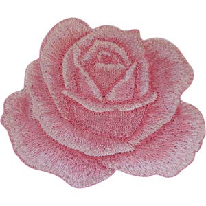 Rosa ros lapp stryk-på sy-på klänning kjol jeans blommig blomma broderad märke