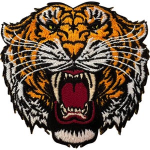 Tiger Embroidered Patch Iron Sew On Animal Craft Embroidery Applique Motif Badge