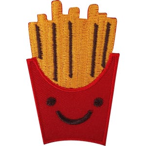 Écusson brodé à repasser ou à coudre, motif frites et chips, restauration rapide