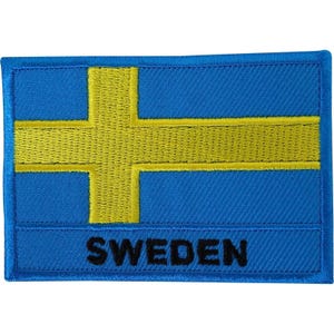 Sveriges flagga broderad stryk-på-lapp svensk skjorta jacka broderad märke