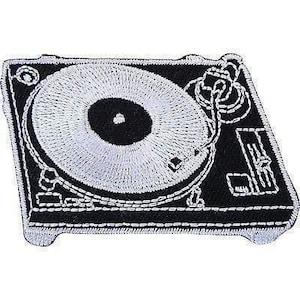 DJ-Deck-Plattenspieler-Aufnäher zum Aufbügeln oder Aufnähen, Plattenspielertasche, T-Shirt-Abzeichen