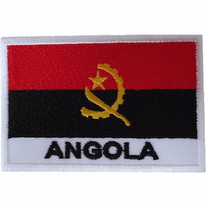 Angola Flag Iron On Patch Sew On Clothes South Africa African Embroidered Badge