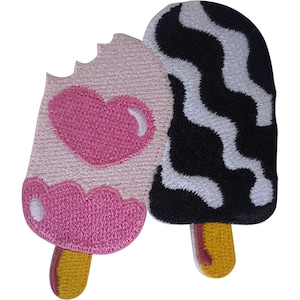 IJslolly-patch om op te strijken of te naaien, geschikt voor kleding, knutselprojecten, geborduurd embleem