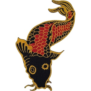Japansk Koikarpfisk Broderad Stryk-på-lapp Sy-på-lapp Motorcykeljacka Badge