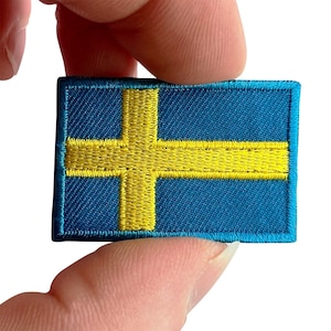 Mini Sweden Flag Patch Iron Sew On Clothes Bag Small Swedish Embroidered Badge