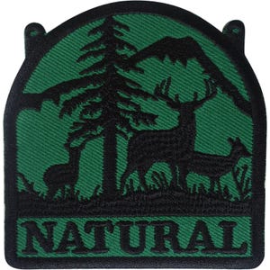 Naturlig lapp stryk- och sy-på kläder ren hjortträd utomhus broderad märke