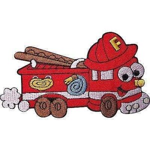Feuerwehr-Aufnäher zum Aufbügeln oder Aufnähen, Bastelideen für Kinder, T-Shirt-Stickerei