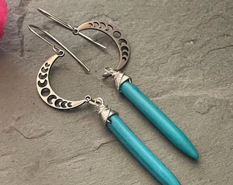 Moonphase Turquoise earrings