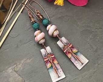 Dragonfly earrings, artisan dragonfly
