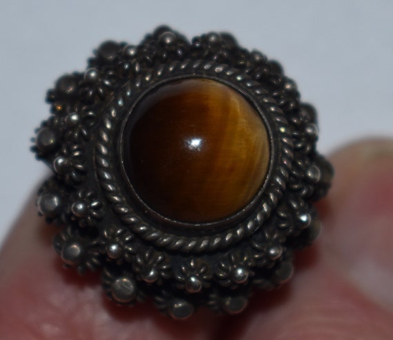 SALE ** Tiger's Eye Vintage "POISON" Ring - FREE … - image 6