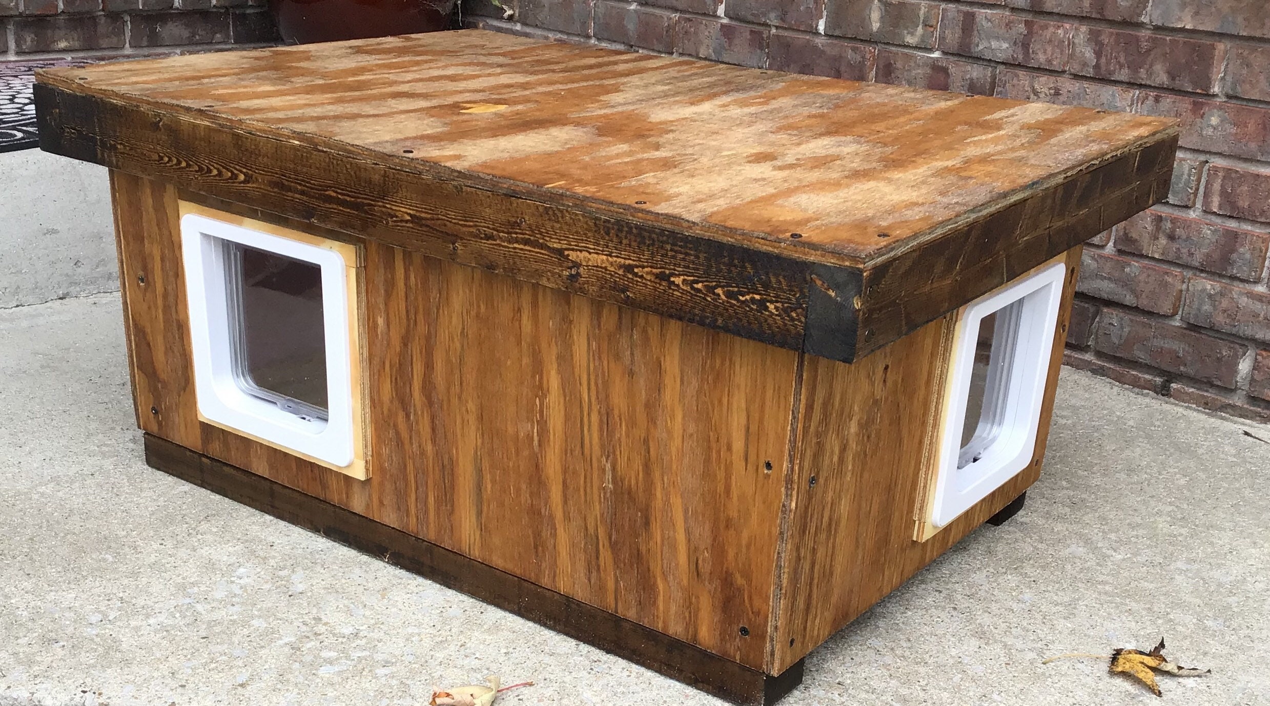 Wood Outdoor Heated 2 Door Cat House 20 inches by 30 inches Etsy