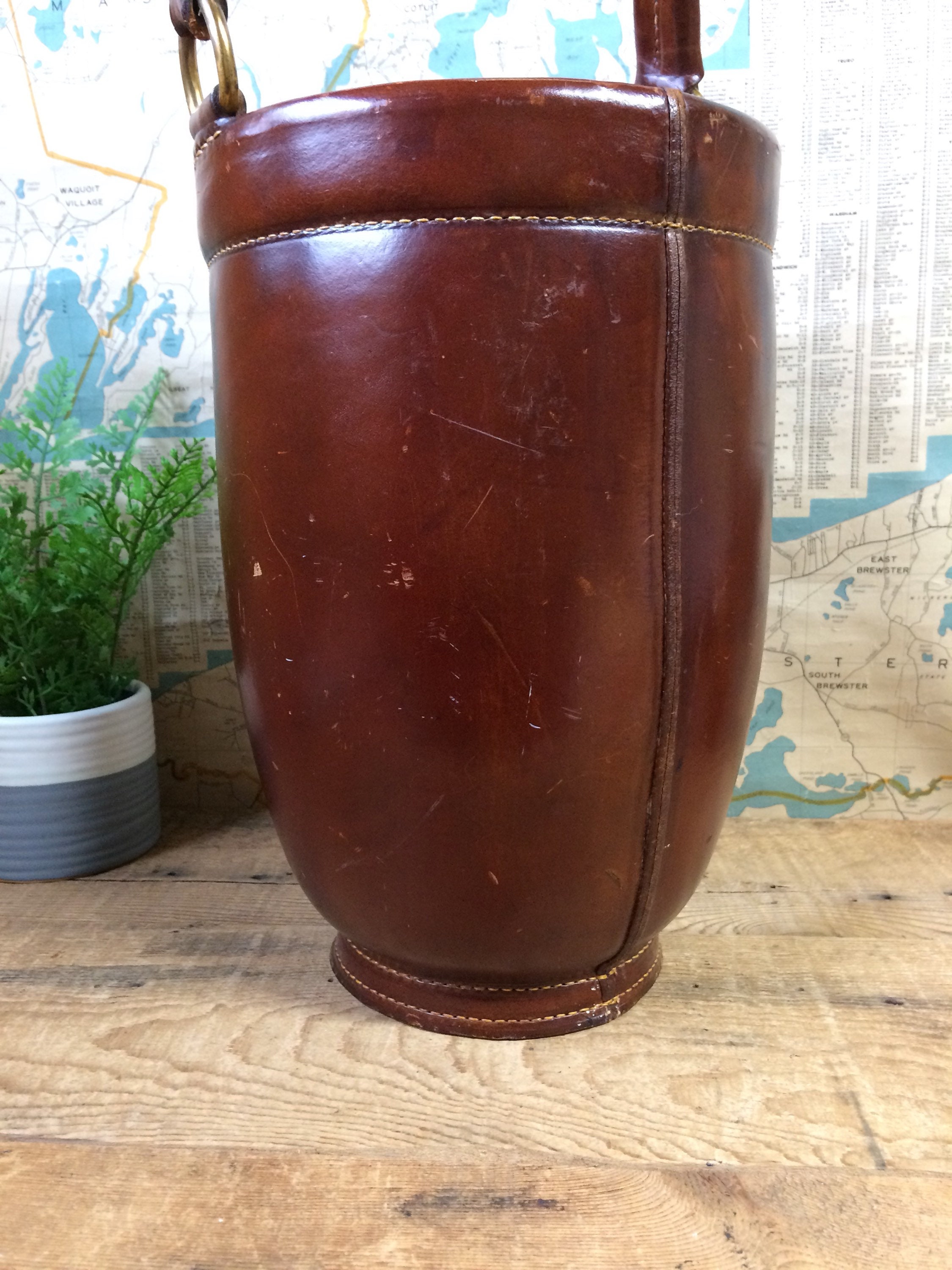 Vintage Loyal reproduction Leather Fire bucket ice bucket Etsy