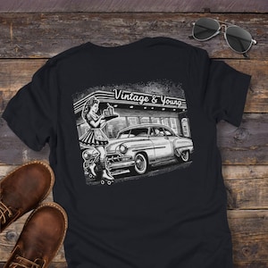Drive- In Diner Tee, Nostalgic T-shirt, American Diner, Drive In, Route 66 tee, American Scenery, Roller Skate Tee
