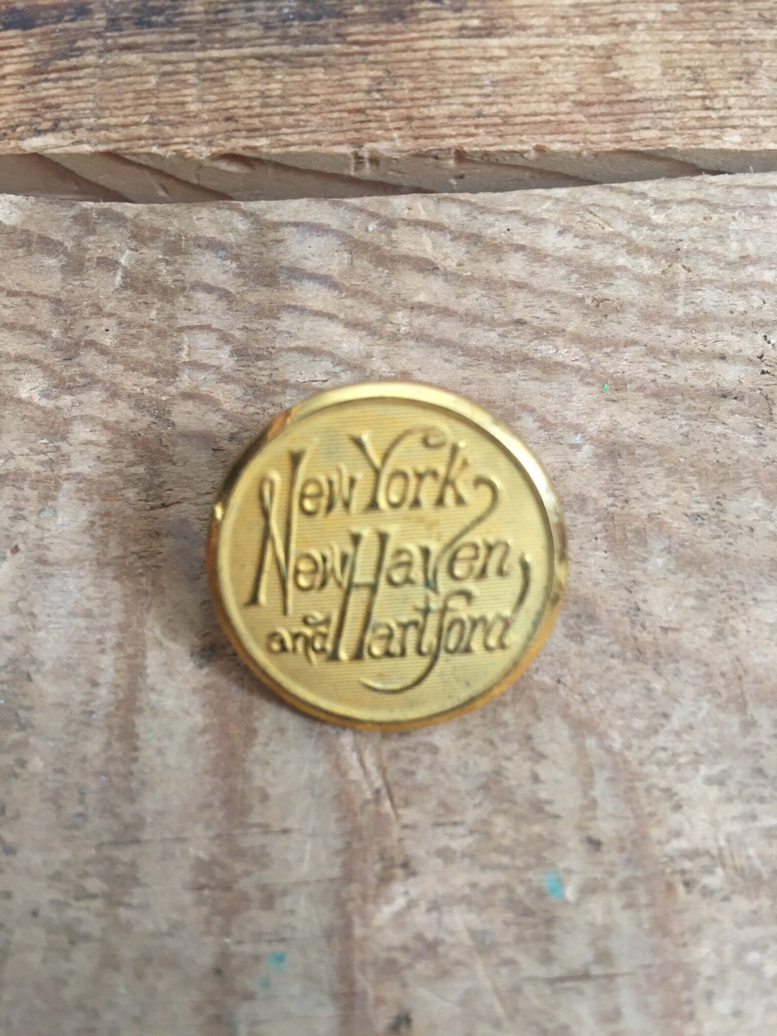 Antique Vintage Brass Railroad Button New York New Haven & Etsy
