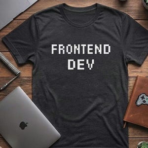 Camiseta Frontend Dev Pixel Font, Regalo para Desarrolladores Web, Camiseta Unisex de Algodón imagen 2