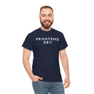 Camiseta Frontend Dev Pixel Font, Regalo para Desarrolladores Web, Camiseta Unisex de Algodón imagen 6