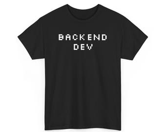 Camiseta Retro Arcade Pixel Backend Dev, Regalo para programadores, Ropa con humor sobre programación de 8 bits