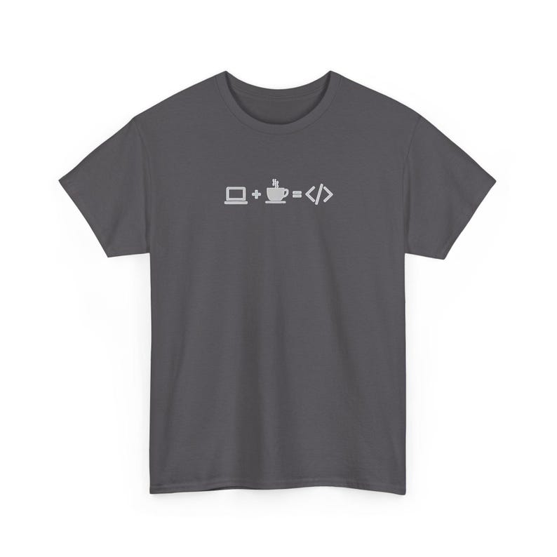 Minimalist Laptop Coffee Code Tee, Programmer Gift, Software Engineer Apparel image 7