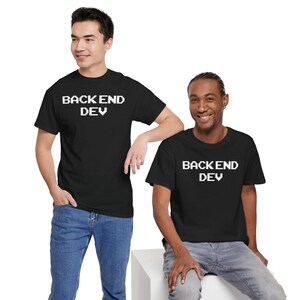 Backend Dev Pixel Font T-Shirt, Programmer Gift, Unisex Cotton Tee image 6
