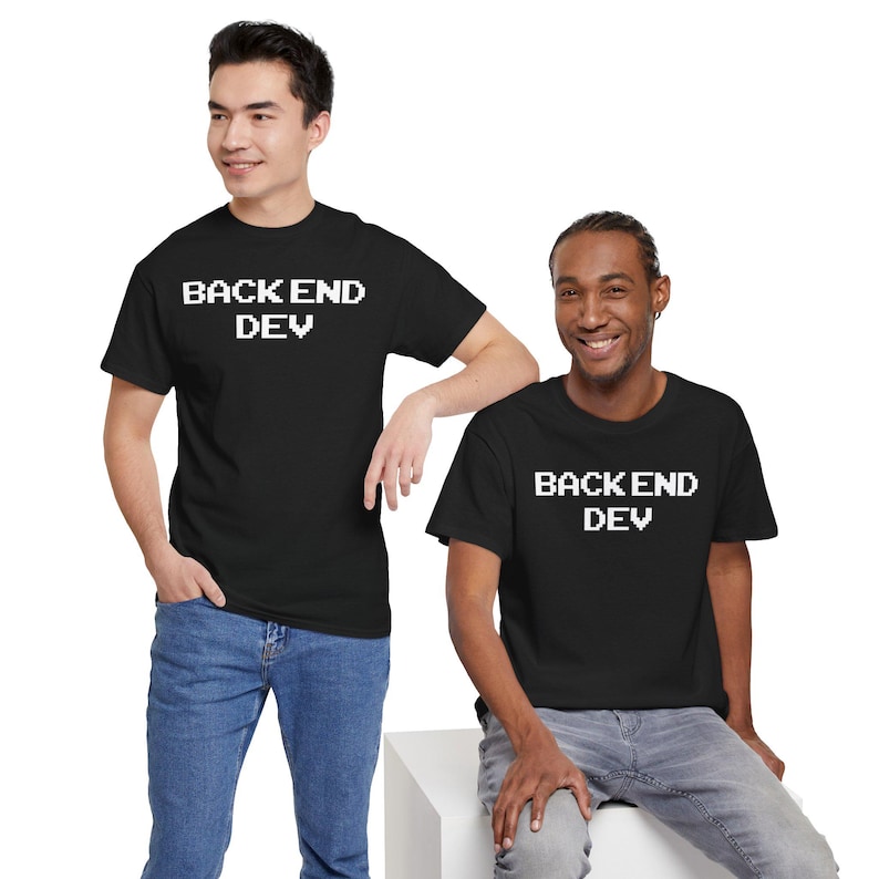Backend Dev Pixel Font T-Shirt, Programmer Gift, Unisex Cotton Tee image 6