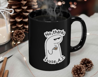 Taza de cerámica con mensaje sarcástico para programadores de IA, regalo divertido para codificadores, taza de cerámica con humor tecnológico (325-444 ml)